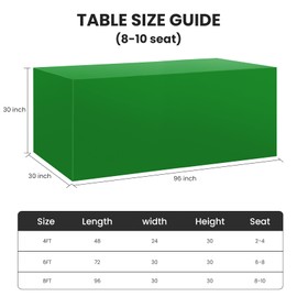 Ascoza 2 Pack Fitted Tablecloth for 8 Foot Rectangle Tables 96 x 30 Inch Emerald Table Covers Water Resistant Polyester Table Cloth for Wedding, Parties,Display, Trade Show (Emerald)