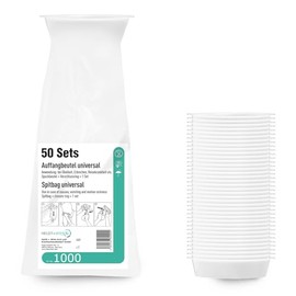 Burp Bags 1500 ml - Pack of 50 with Sealing Ring | Opaque Disposable Poop Bags Against Nausea & Travel Sickness | Leak-Proof, Hygienic & Compact for Car, Plane, Bus, Travel & Pregnancy