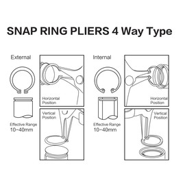 CARBO USA Snap Ring Pliers Set, Dual Uses External Internal, No Changing Heads Needed, Use in Any Position, Precision Circlip Retaining Ring Pliers with Ergonomic Grip Handle