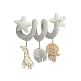 Mamas & Papas Baby/Toddler Soft Toy - Giraffe Elephant Lion Travel Spiral - Welcome to The World, Grey