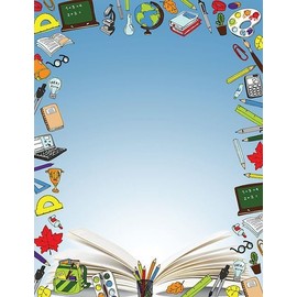 Great Papers! School Open Book Letterhead, for Invitations, Announcements and Personal Messages, Printer Friendly 8.5" x 11", 50 Pack (2023071)