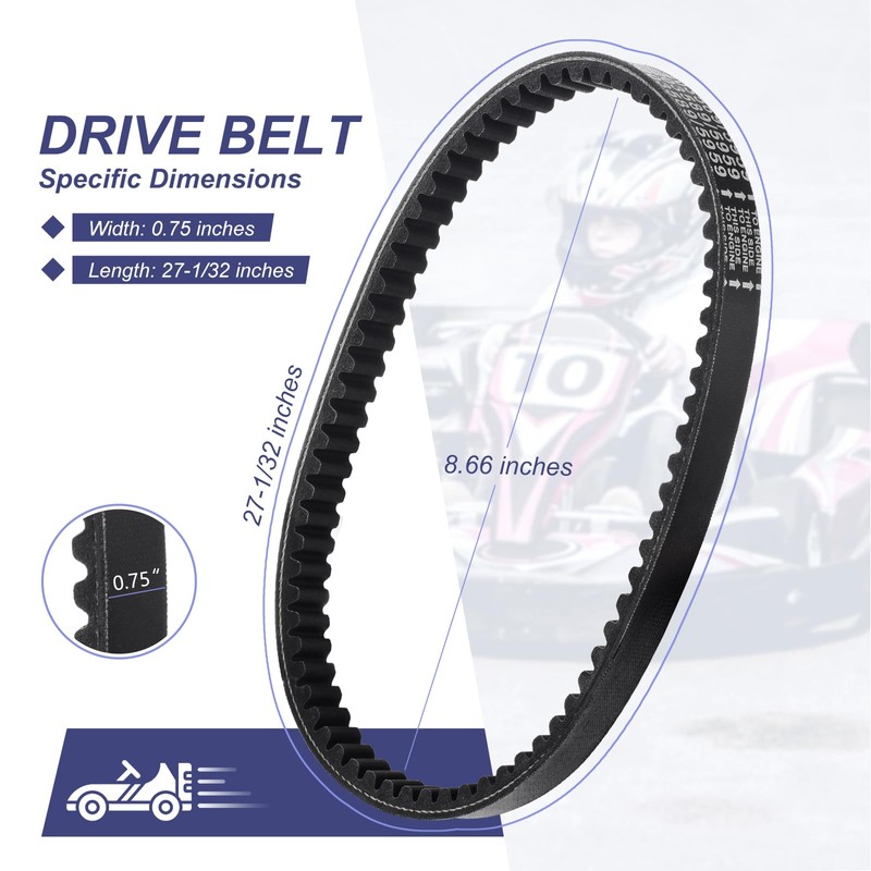 Go Kart Drive Belt, 3PCS Drive Belts, Cheimaxy 30 Series
