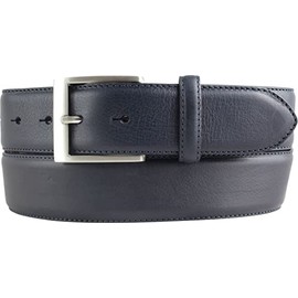 BELTINGER High Quality Denim Belt Made of Full Cowhide Leather 4.0 cm | Curved Leather Belt Men 40 mm | Jeans Belt with Stainless Steel Belt Buckle Made in Italy, Navy, Silver