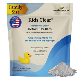 Kids Clear Detox Clay Bath, 100% Pure Sodium Bentonite - Cleansing and Purifying, by -Evenbetternow LLC – 6 lb (96 oz) Family Value Size