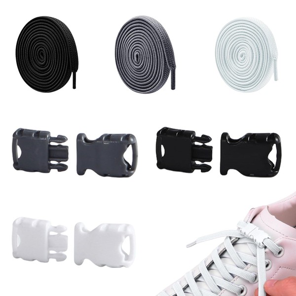 Bzzerumy Pack of 3 Elastic Shoelaces - Shoelaces without Tying