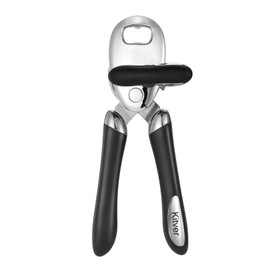 Multi-function Manual Can Opener Bottle Opener, Oversized Hand-held Easy Rotary Knob, Safe Cut Can Opener with Non-Slip Handle, Smoother Cut Sharp Blade for Seniors Kitchen Tool, Black