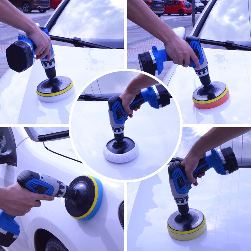 6 Inch Car Polishing & Buffing Sponge Pads Kit Wool