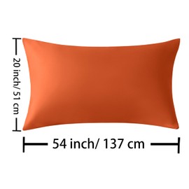 STFRBTH Brushed Microfiber Pillowcase, 20"x 54" Body Pillow Case, 1800 Soft Breathable Wrinkle Free Pillow Covers with Envelope Closure for Hair and Skin, Orange