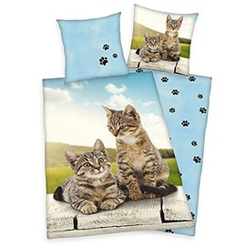Klaus Herding GmbH Herding Reversible Bed Linen Set Cat Bed Linen 2-Piece 135 x 200 cm