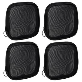 JAKOUE 4PCS Black Mesh Makeup Bags - Small Zipper Cosmetic Pouches for Travel & Purse Organizing (Mini Waterproof Toiletry Bag Set)