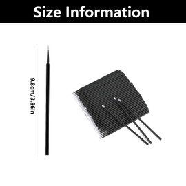 200 PCS Micro Applicators, Micropore Brushes, Micro Brushes, Micro Applicator Brushes for Eyelash Extensions, Eyeliner Cleaning, Nail Art & Makeup Application(Black)