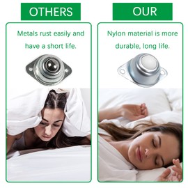 Ball Castors Furniture 8 Pieces Ball Castors for Heavy Duty Furniture, Flat Castors for Furniture, Conveyor Roller with 20 Screws for Sliding Sledge