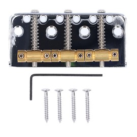 Electric Guitar Bridge,Bridge Assembly with 3 Brass Saddles for Tele (Silver)
