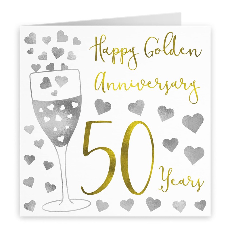 Hunts England - 50th Wedding Anniversary Card - Happy Golden