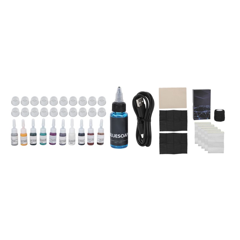 Cordless Tattoo Motor Pen Set Cleaning Blue Soap Microblading Pigment