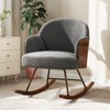 Jocisland Rocking Chair Nursery, Glider Rocker Upholstered Teddy with Modern