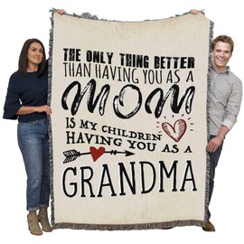 Pure Country Weavers The Only Thing Better Mom Grandma Blanket - Gift Tapestry Throw Woven from Cotton - Made in The USA (72x54)