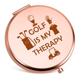 Golf Gifts for Women Compact Mirrors Golf Lover Gifts for Women Golfing Themed Gift Christmas Birthday Friendship Presents for Golfing Lover Friends Sister Daughter Folding Makeup Mirror Rose Gold