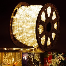 150Ft Led Rope Lights,1080 LEDs Waterproof Indoor Outdoor Party Decorative Lighting with 8 Modes,Connectable and Flexible Rope Lighting for Garden,Pool,Home (Warm White, 150 Ft)