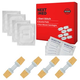 NEXT LEVEL MED Steri-Stitch Wounds & Cuts Closure Kit - Comprehensive First-Aid Set with 4 Steri Stitch Variations, Complete Wound Care Without Stitches