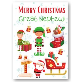 Second Ave Great Nephew Santa Elf Workshop Children's Kids Christmas Xmas Holiday Festive Greetings Card