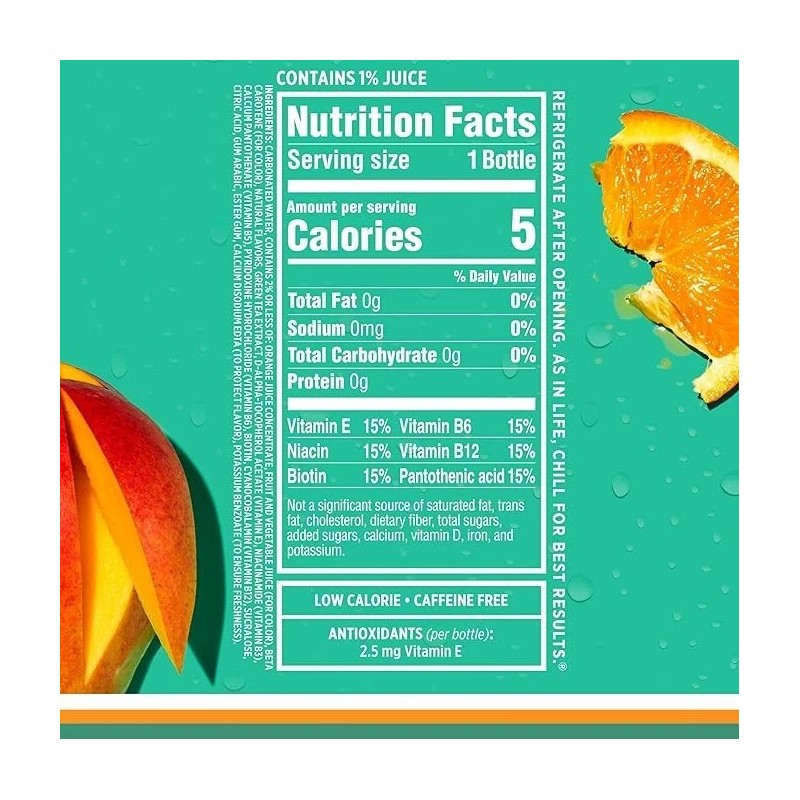 Sparkling Ice, Orange Mango Sparkling Water, 17 Oz (Pack of