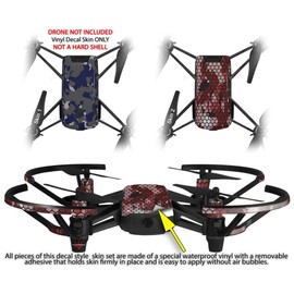 Skin Decal Wrap 2 Pack for DJI Ryze Tello Drone WraptorCamo Old School Camouflage Camo Blue Navy Drone NOT Included