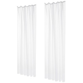 Deconovo Super Soft Net Curtains Pencil Pleat Solid Voile Curtains Home Decoration Sheer Curtains Semi Transparnet Net Voile Curtains for Living Room White 52 x 95 Inch 2 Panels