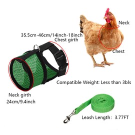Chicken Harness with Leash Adjustable Leash Elastic Comfortable Hen Pet Vest Breathable Training for Hens Duck Goose Puppy Pet Harness