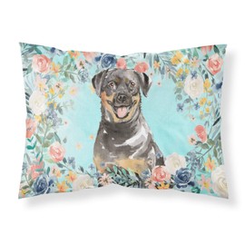 Caroline's Treasures CK3415PILLOWCASE Rottweiler Fabric Standard Pillowcase Lightweight Super Soft Easy Care Decorative Artwork Pillowcase, Standard