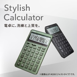 Casio Design Calculator, Just Type, Stylish Iron Black, 12 Digit, JF-M200-BK-N
