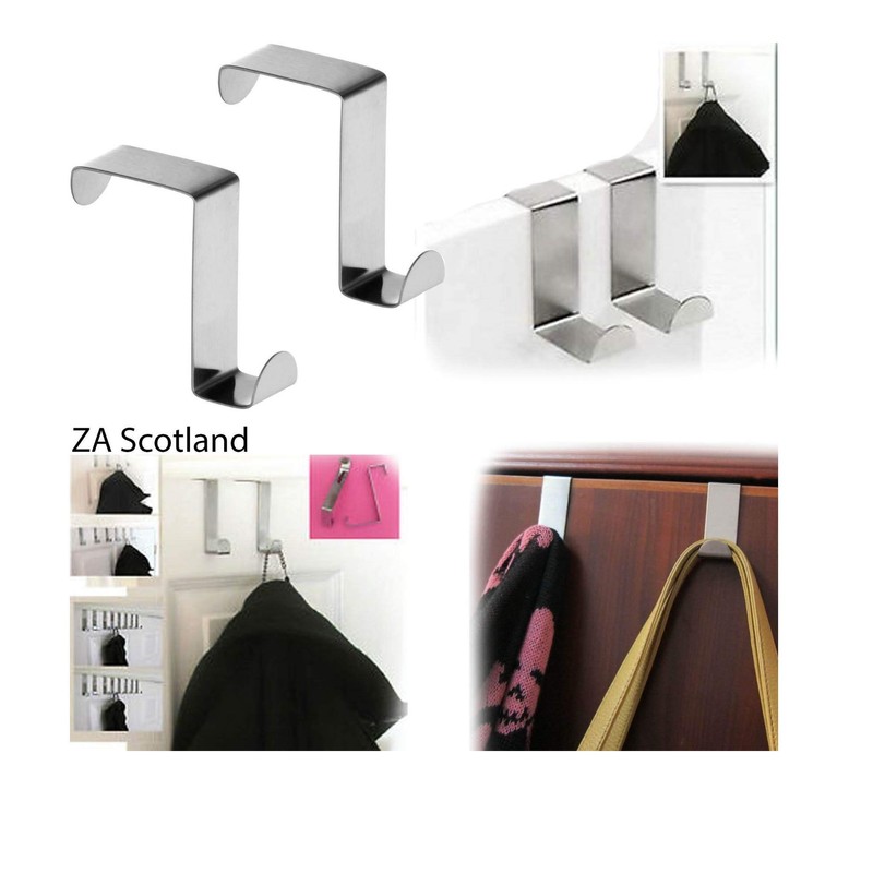 Mr. Gadget's Solutions Stainless Steel Reversible Over Door Hooks for
