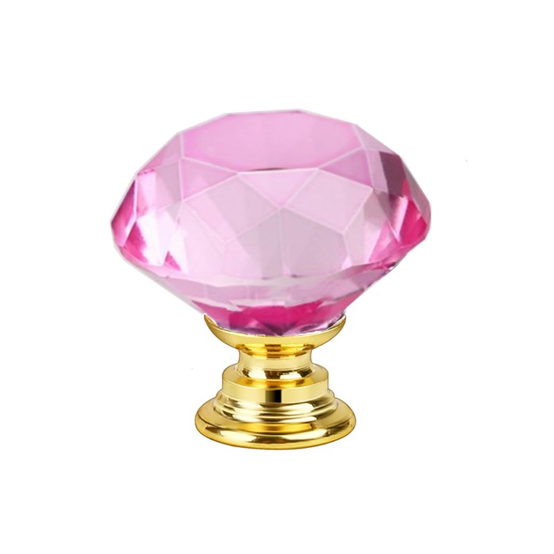 Crystal Drawer Knobs from Hotooldo -30mm Gold Base Glass Drawer