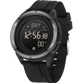 findtime Men's Digital Watch Military Pedometer Step Counter Watches Compass Waterproof Tactical Sport Watch Calories Counter Pacer Running Wristwatch LED Light Stopwatch Countdown