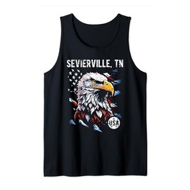 Sevierville TN Patriotischer Adler, USA-Flagge, Vintage-Stil Tank Top