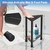 LarFaFa Stainless Steel Black Shower Stool for Inside Shower, 15.4''