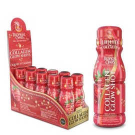 Collagen Revive + Glow Liquid Supplement by Tropical Oasis - Supports Skin Elasticity, Hydration, Hair & Nails | Non-GMO, Edible - 16 fl oz (473 ml) Healthcare Beauty:_Collagen Glow Shots (10 pack) 