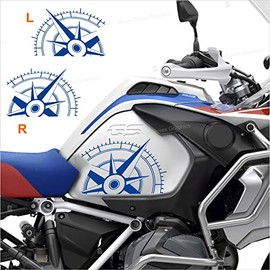 2 Stickers Compatible with Side Walls Tank Motorcycle R 1200 1250 GS Adventure LC (Blue)