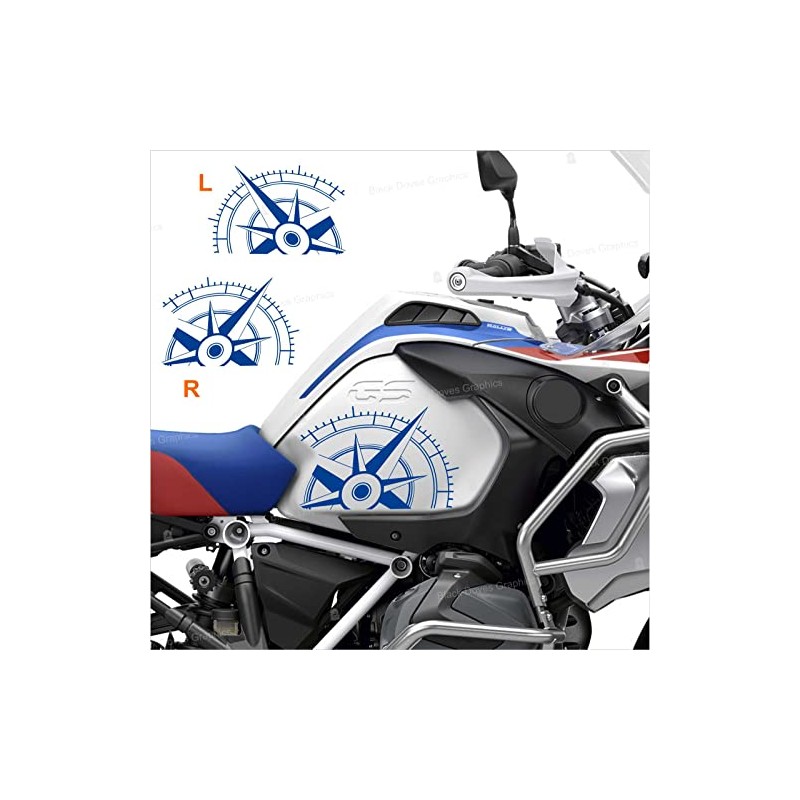2 Stickers Compatible with Side Walls Tank Motorcycle R 1200