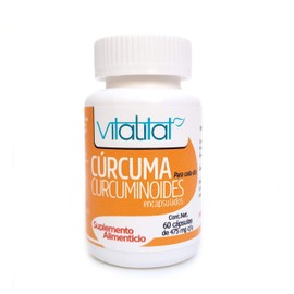 Vitalitat Curcuma de alta absorción | Concentrado de curcumina y otros curcuminoides | Suplemento Natural y vegano, poderoso antioxidante y antiinflamatorio