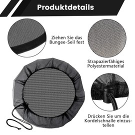 Rain Butt Net, Pack of 2 Adjustable Rain Butt Cover, Lid Rain Butt with Elastic Band, 95 cm Diameter Protective Net for Rain Butt, Protective Cover Protection Against Leaves, Mosquitoes