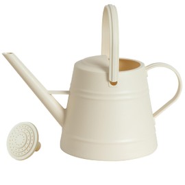 1 Gallon Watering Can Outdoor, Plastic Water Can for Plants with Comfort Grip Handle, Detachable Sprinkler Head