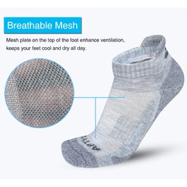 APTYID Men's Performance Cushion Ankle Athletic Running Socks (6 Pairs)