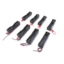 Pack of 8 Wire Lead Battery Storage Box Case Holder for 18650 Button Top Single Battery