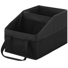 Honeydak Passenger Seat Organizer, Collapsible Car Storage for Console Front/back Seat with Multi-pockets Car Caddy Organizer Suv Truck for Kids Adults Accessories(Black,2 Compartments)