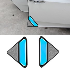 DUSCOKE 2PCS Car Door Edge Guards Protectors, Luminous Self Adhesive Car Bumper Decoration Trim Strip, Anti-Collision Vehicle Door Corner Protection Sticker Film for SUVs, Trucks (Grey)