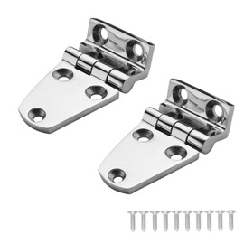 DIALESHU 2 Pack Heavy Duty Boat Hinges 316 Stainless Steel Offset Short Side Hinges 2-1/4" x 1-1/2" Sturdy Deck Cabinet Door Hinges with Screws