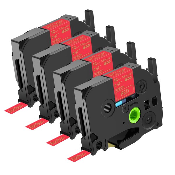 NineLeaf 4PK Compatible for Brother P-Touch Embellish TZe-RW34 TZ-RW34 12mm