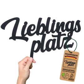 Lieblingsplatz Sign - Wall Decoration Lettering - Living Room Decoration for Home - Living Room Wall Sticker - Wall Decoration - Bedroom Wall Sticker - Plastic Wall Sign (L)