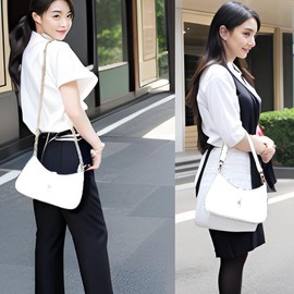 hwnnon White Elegant Twist Lock Crossbody Bag